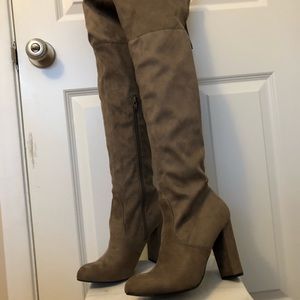 Target over the knee boots. Size 9.5. Grey/taupe.